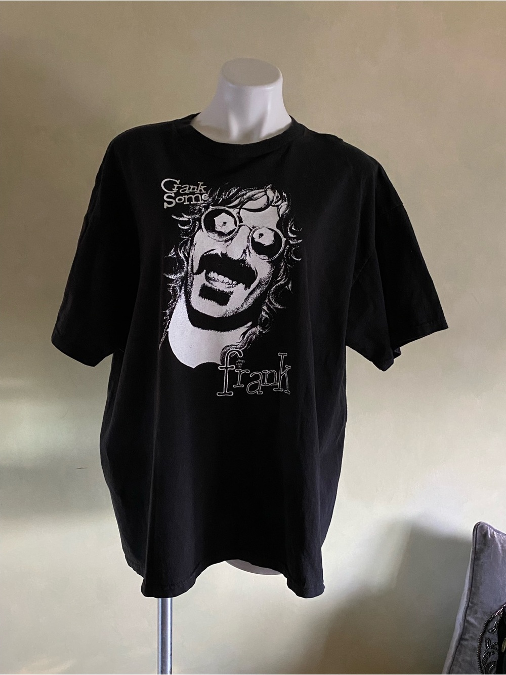 Rare Vintage Frank Zappa Graphic Black Short-Sleeve Men's Shirt